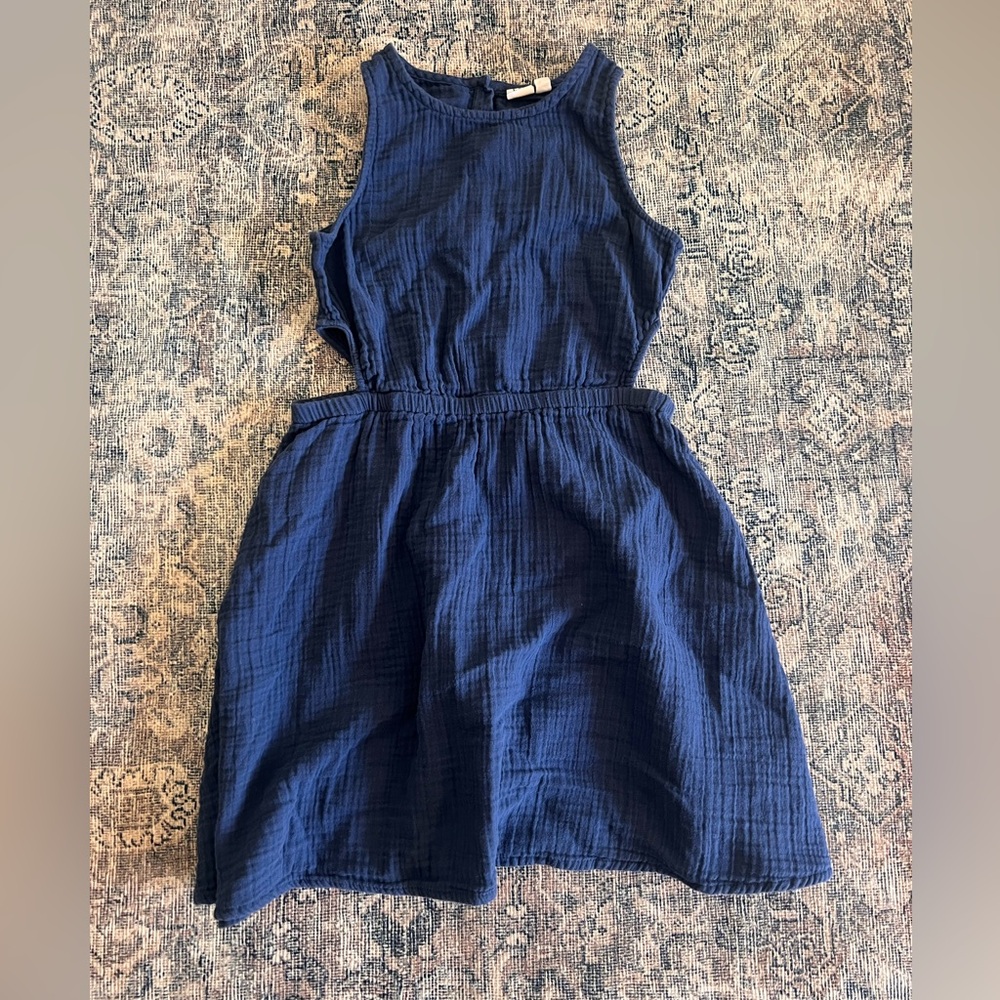 GAP Kids Girls Blue Cotton Cut Out Dress